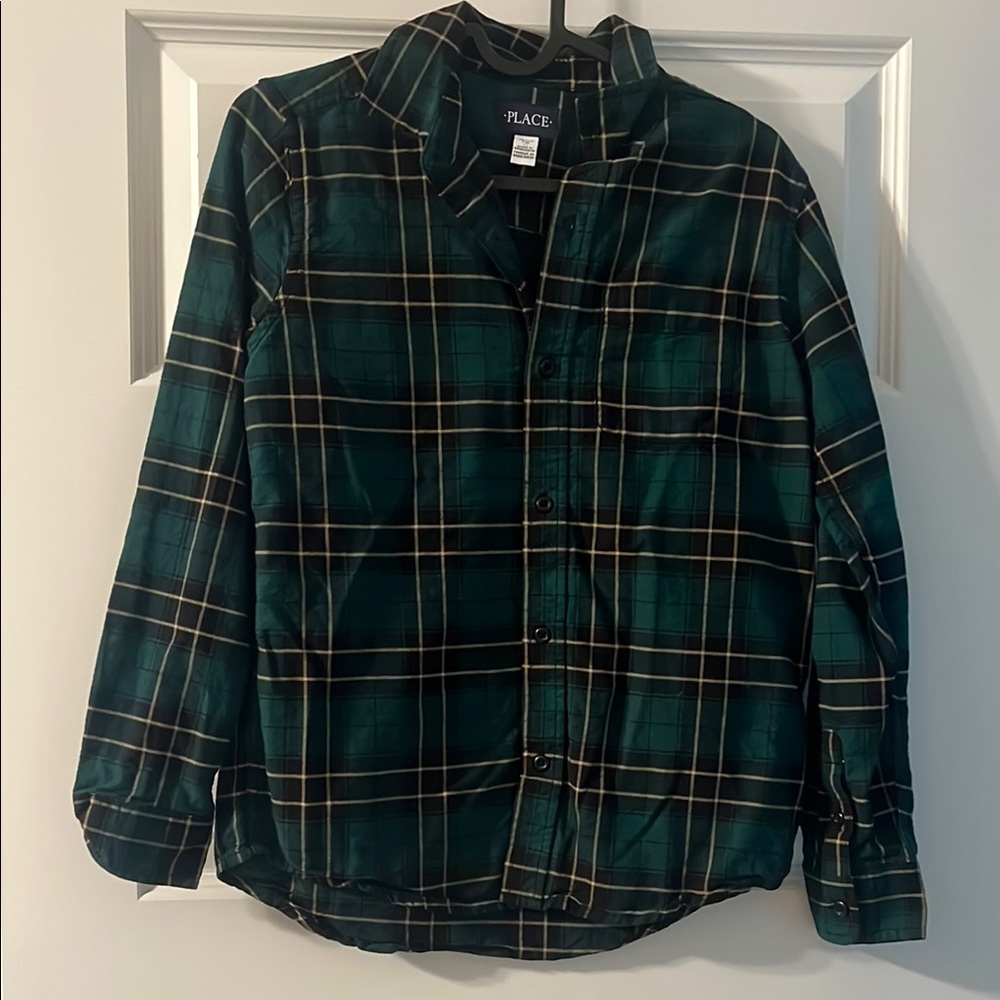 The Children's Place Green Plaid Button Down Shirt